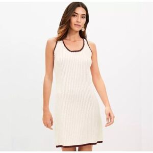 Loft 100% cotton Crochet Mini Oversized Sweater Dress size M